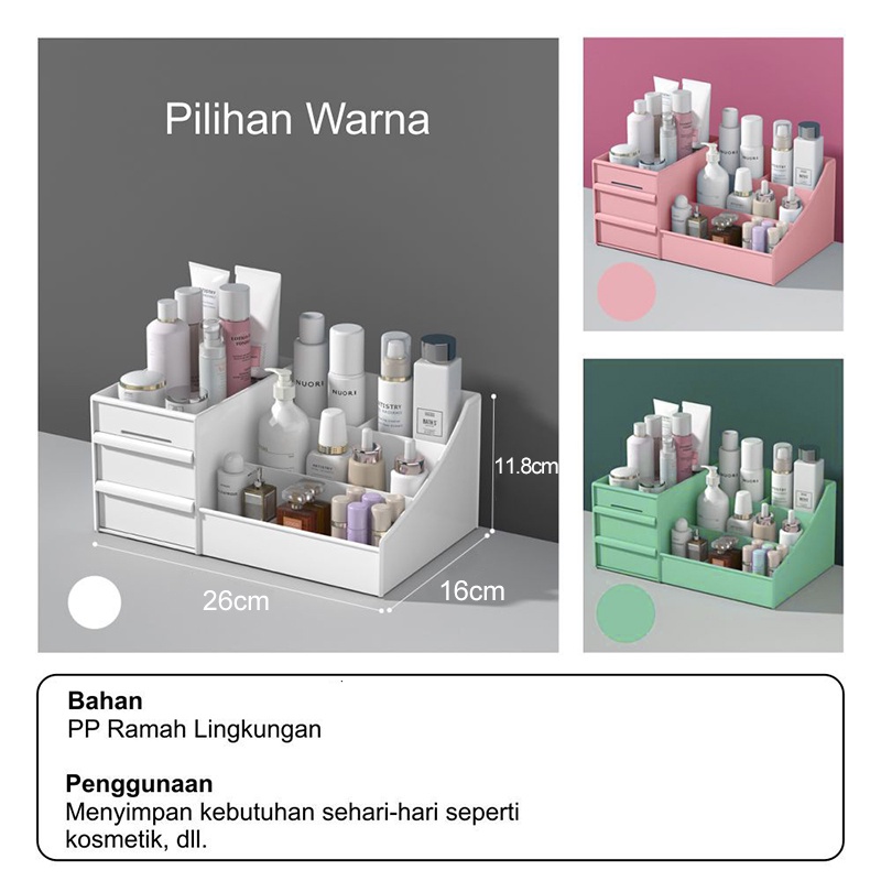 Make Up Storage Organizer Box Skincare Kotak Penyimpanan Rak Kosmetik/ Produk Perawatan Kulit Meja Rias Tempat Lipstik