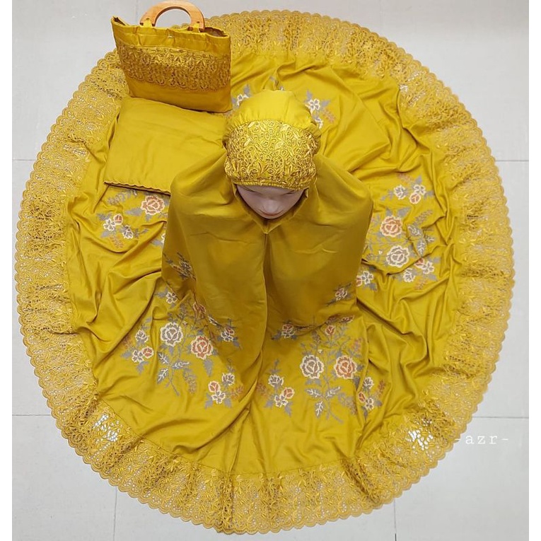 Mukena Khadijah Bordir Strimin + Tas Cantik/Mukena Sejuta Umat/Bahan Katun Micro Premium/Motif Bordi