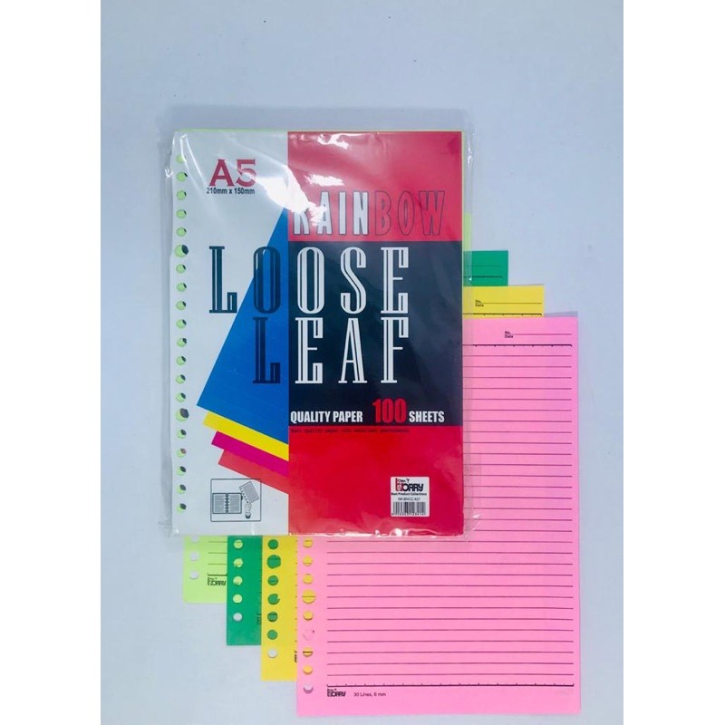 

Loose leaf RAINBOW GARIS A5-100 (100 lbr)