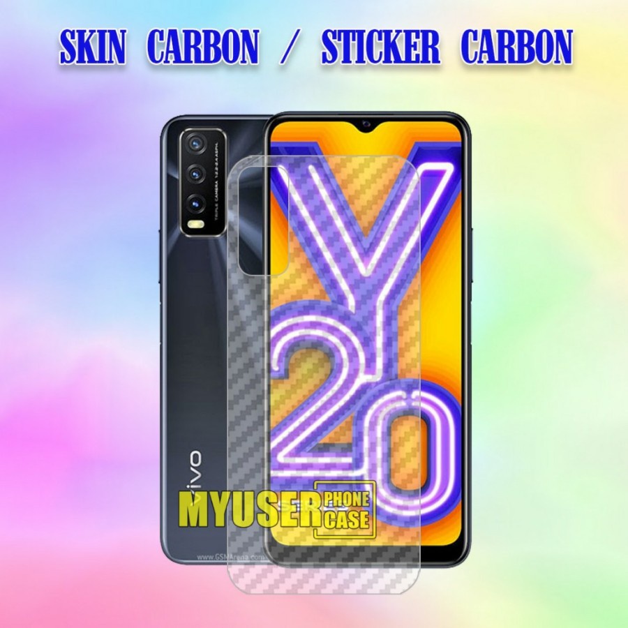 VIVO Y20 Y20S Y20S G Y20 2021 Y53 Y55 V5 V7 V7+ ANTI GORES SKIN CARBON, ANTI GORES BELAKANG GARSKIN KARBON ANTI JAMUR PELINDUNG BELAKANG ANTI JAMUR V7 PLUS