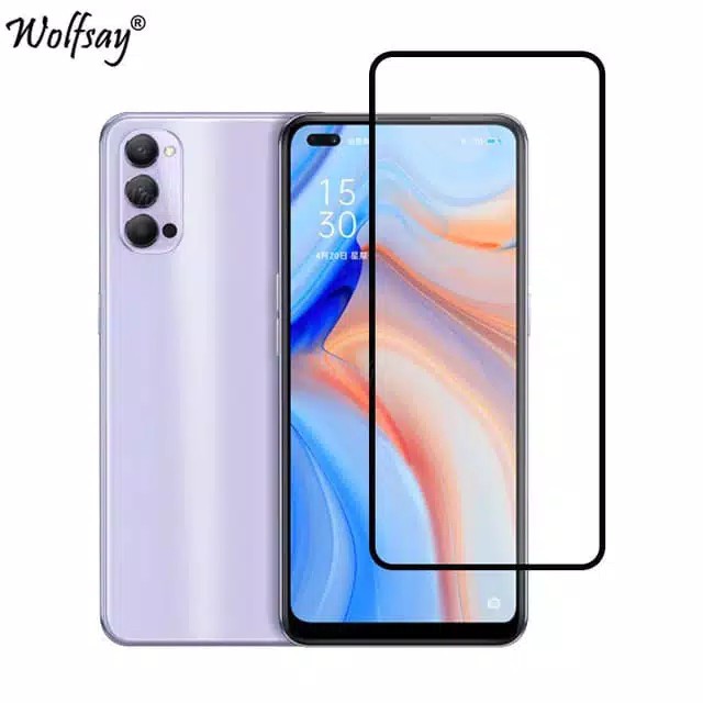 PROMO Tempered Glass Warna OPPO RENO 4F Anti Gores Kaca Full Layar Premium Quality