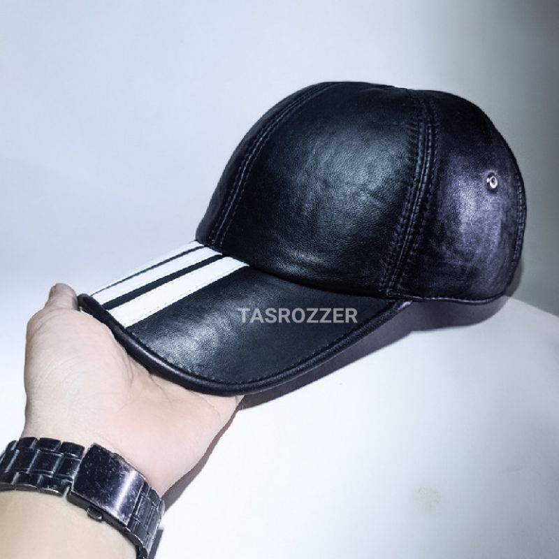 Topi pria kulit asli model merk terkenal