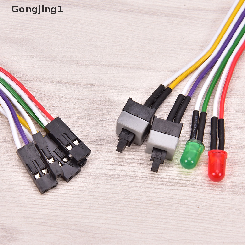 Gongjing1 ATX Motherboard Komputer PC Dengan 2 Kabel Power Switch On / Off / Reset + Lampu LED 68cm