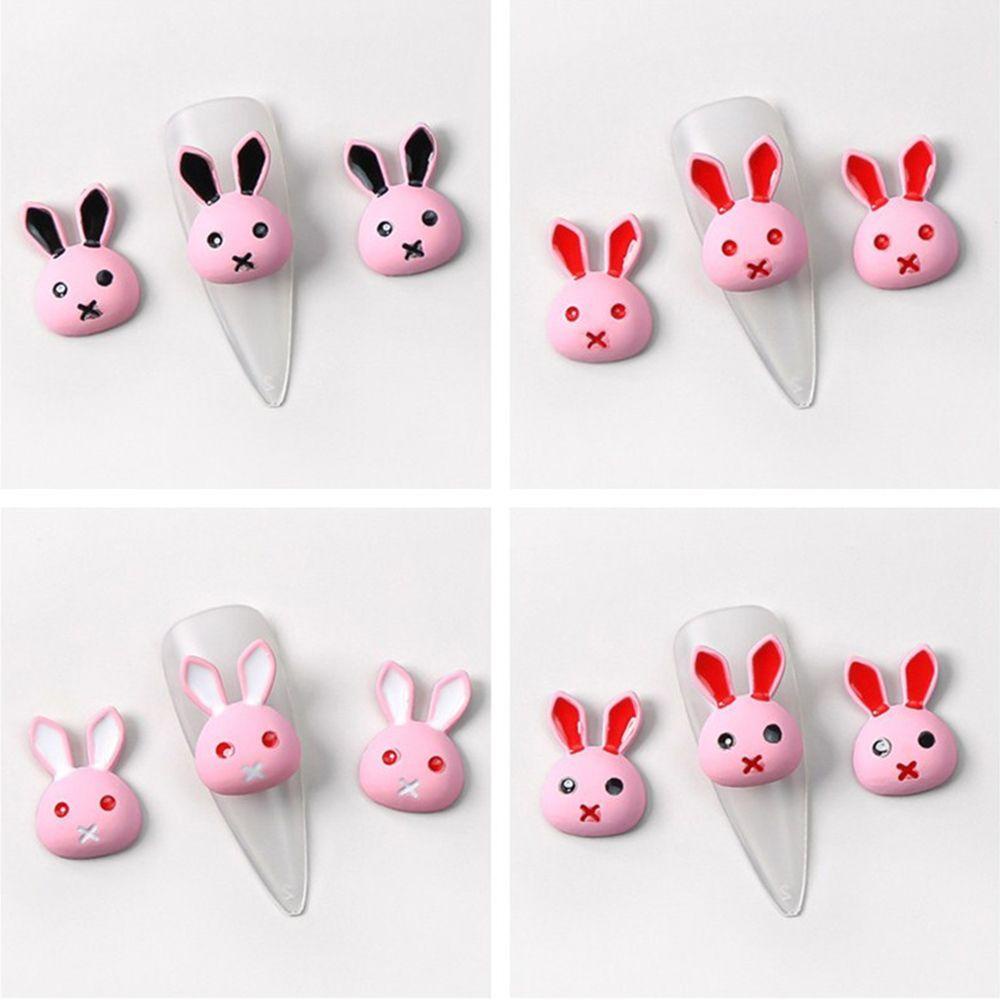 Mxbeauty Hiasan Kuku Kelinci Fashion Pink Manicure Nail Art Charms Perhiasan Kuku Kartun