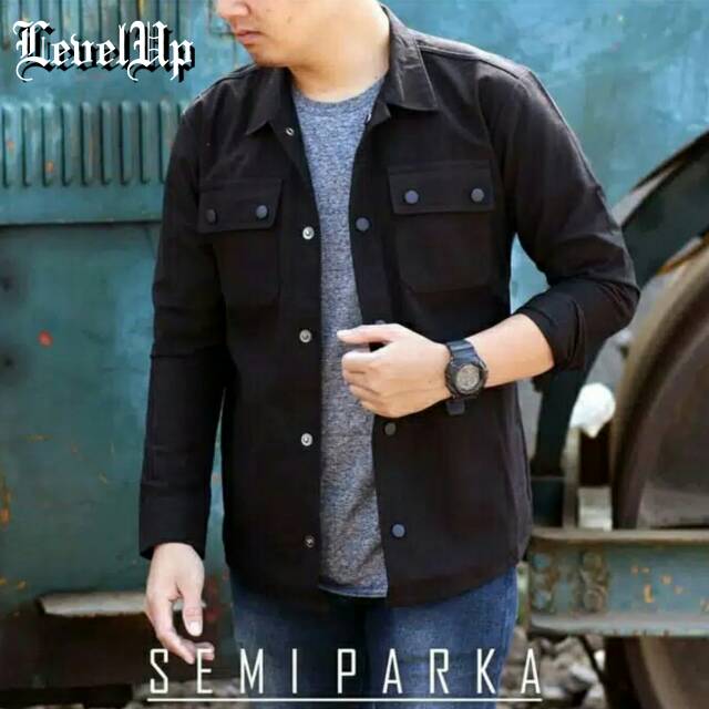 Jaket Kemeja Semi Parka Elegan