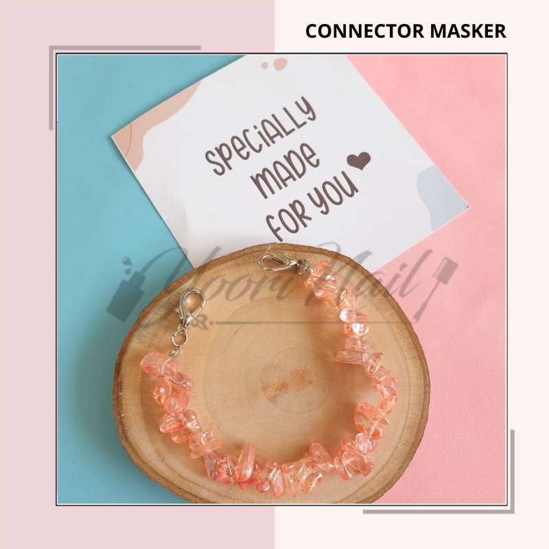 Connector masker dewasa batu alam mutiara crystal aestetic konektor hijab multifungsi gelang konektor masker