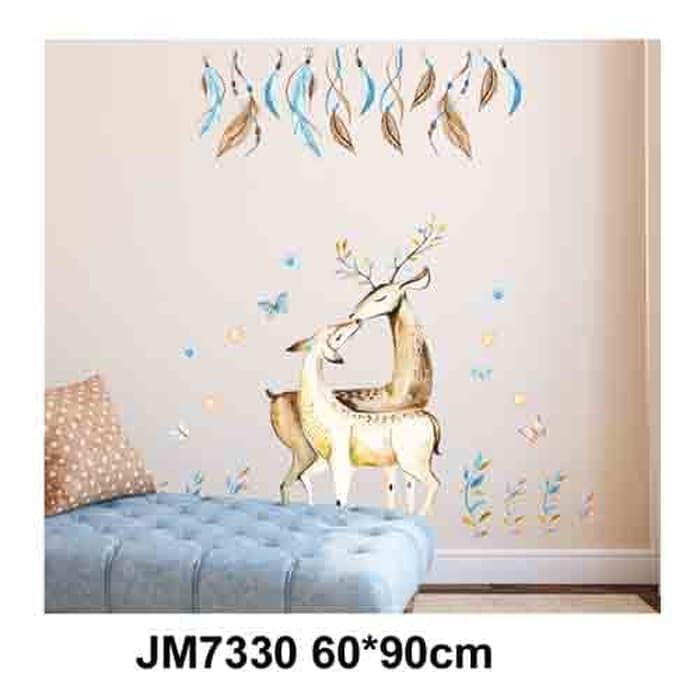 Meiramart Wall Sticker Couple Deer Stiker Dinding Kamar Ruang Tamu