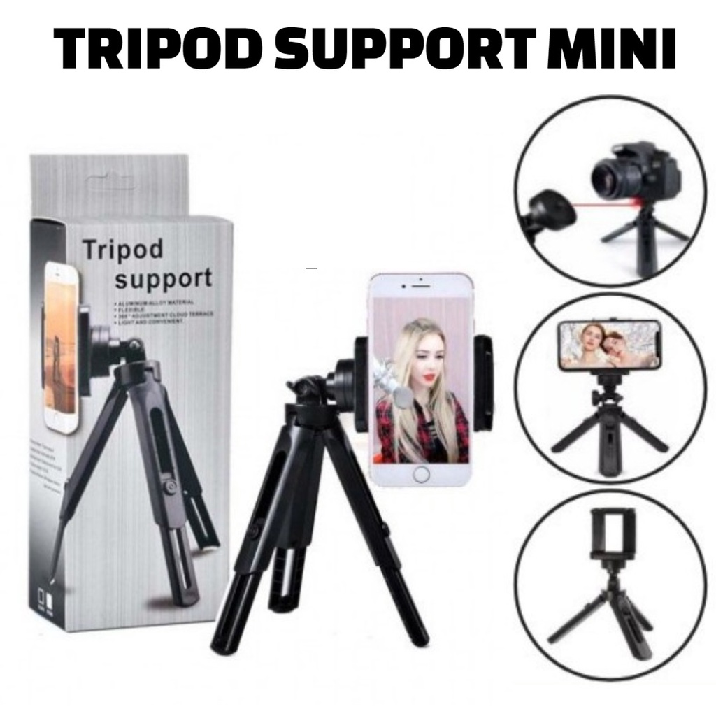 Tripod Support Mini With Holder Bracket Handphone Tripod Meja HP