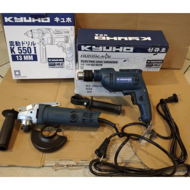 PAKET BOR TANGAN KYUHO K550I DAN GURINDA TANGAN KYUHO LG100 / BOR TANGAN KYUHO k550 dan KYUHO LG 100