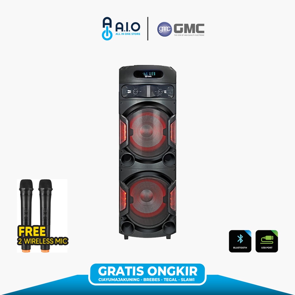 GMC SPEAKER 899H BLUETOOTH + WIRELESS MIC | TERMURAH | GRATIS ONGKOS KIRIM*