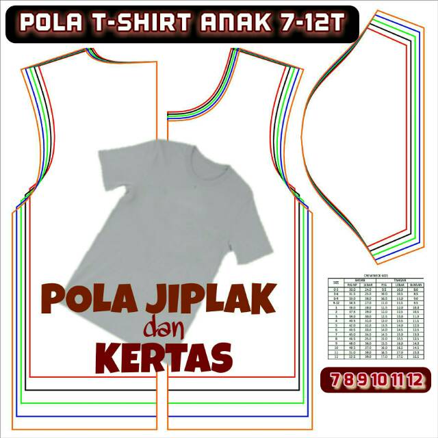  Pola  t shirt anak  7 12 BAJU KAOS  ANAK  DISERTAI BUKU 