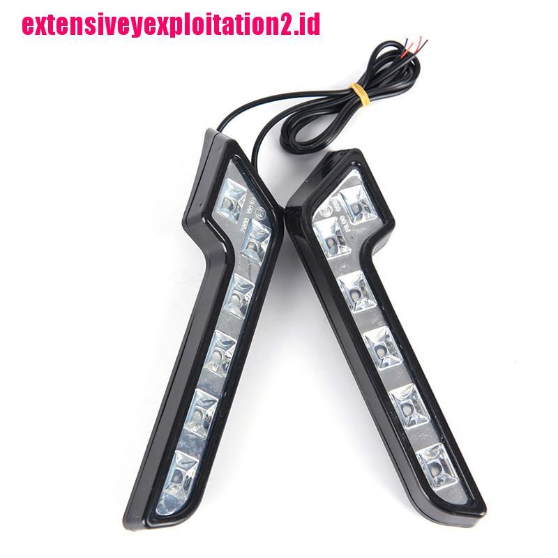 &lt; E2id &amp; &gt; 2Pcs Lampu led 6smd 12v Untuk DRL / Fog Lamp Mobil