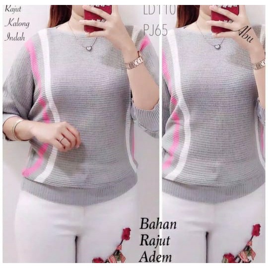 WSE390 - Blouse Batwing Rajut Sara Bahan Ranjut Lembut Tidak Berbulu PREMIUM QUALITY