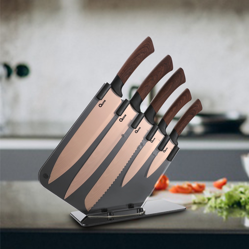 OXONE OX-979 Pisau Rose Gold Knife Set Stainless Limited edition OX-979