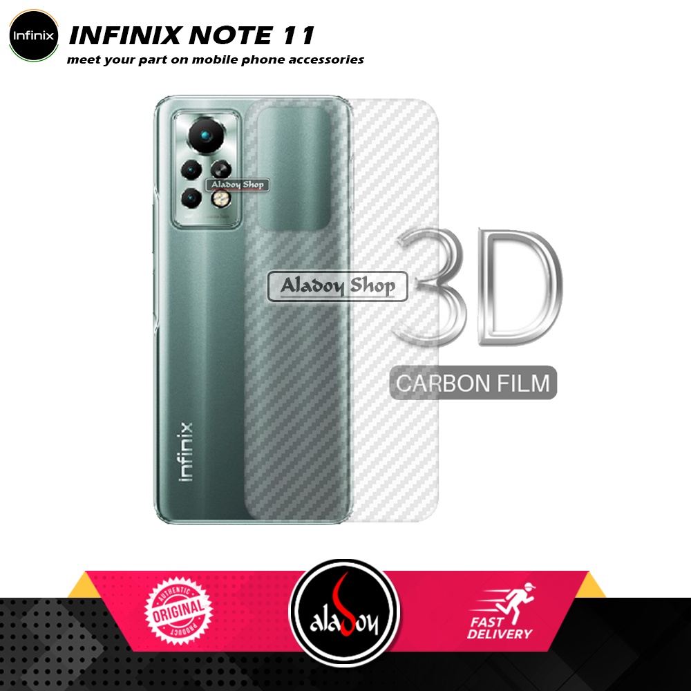 Case Infinix Note 11 Armor Fushion Transparent Casing + Tempered Glass Full Layar dan Skin Carbon