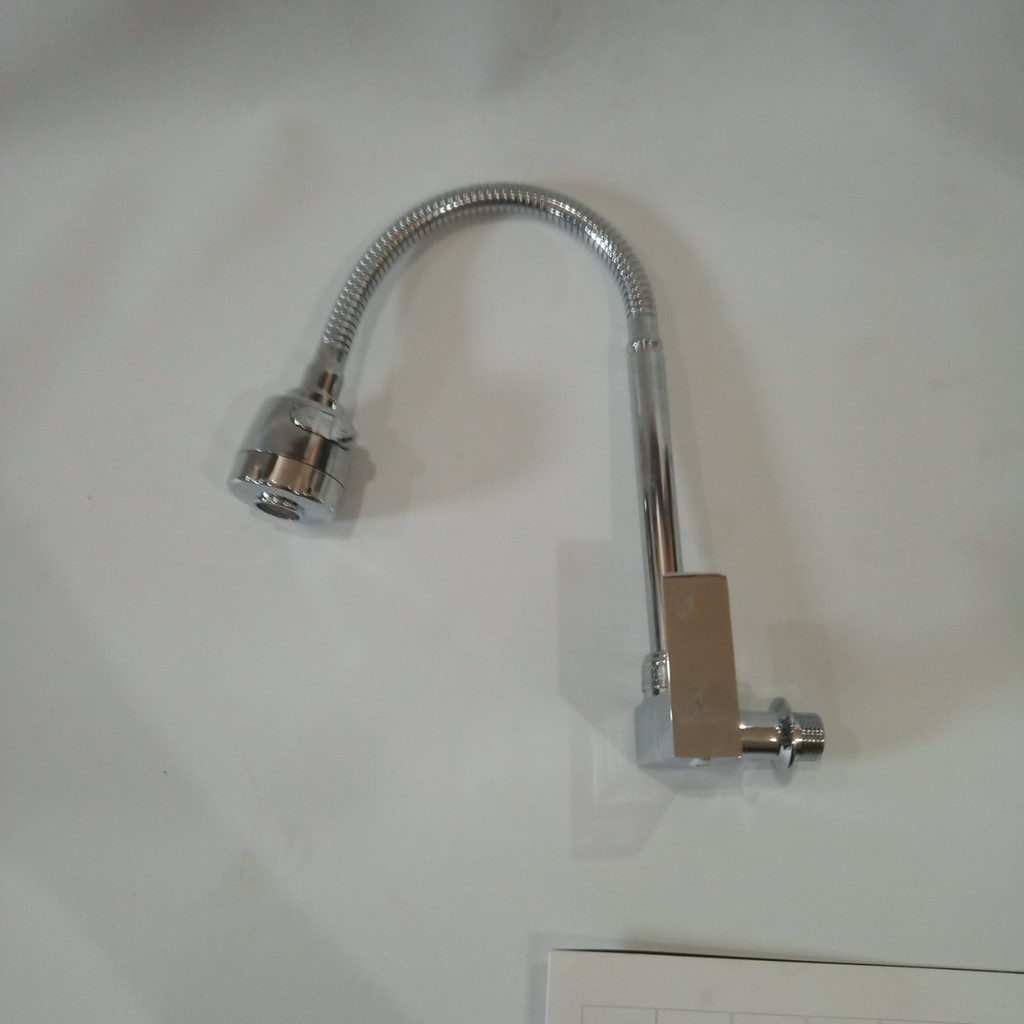 Kran Angsa Fleksibel Tembok Sink  Kuningan Cuci Piring Wastafel Handle Kotak Drat 1/2 INCH