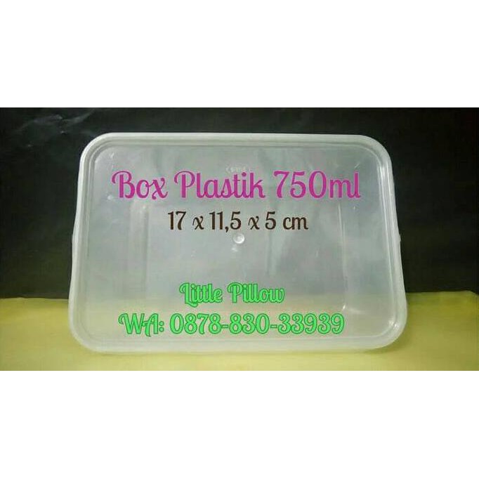 EXLUSIVE Kotak Makan Bening 750ml/Box Kotak Plastik/Thinwall/Tempat Makanan TERMURAH SEINDONESIA