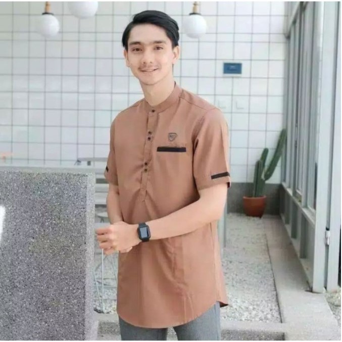 Baju Koko Kurta Dewasa Lengan Pendek Material Catton Adem Serap Keringat