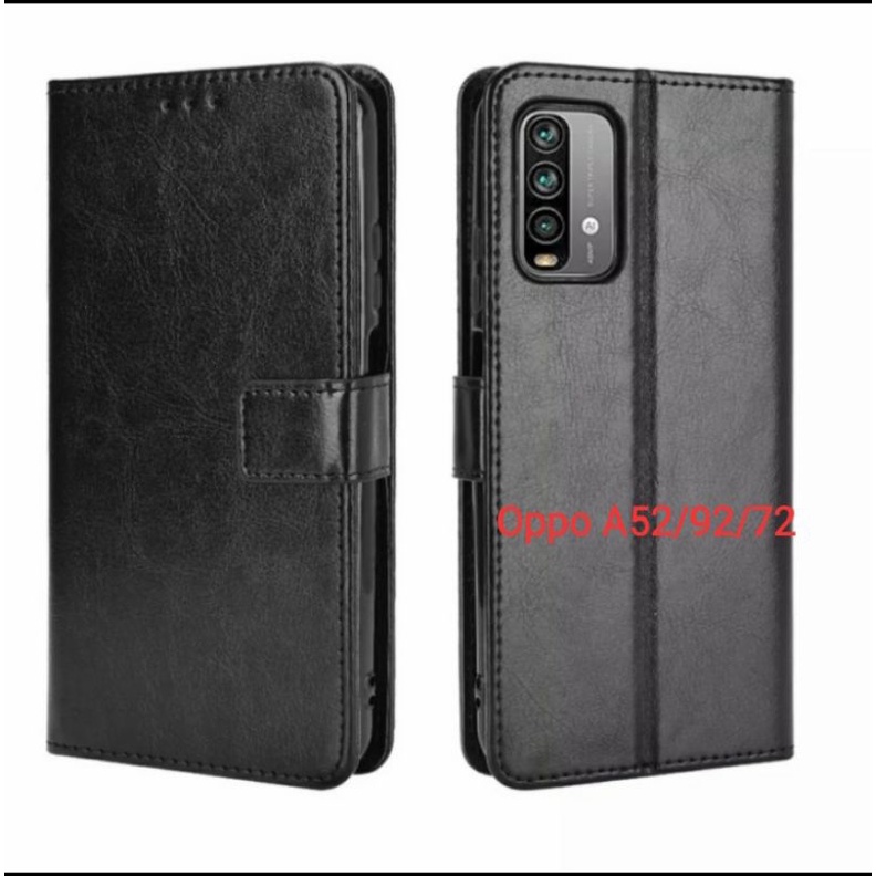 flip case wallet Oppo A52 A72 A92 case dompet leather case standing+Gantungan