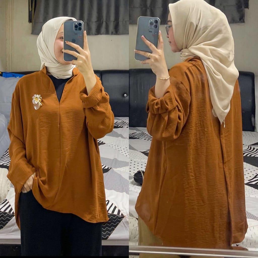 Fancy Blouse Rayon Crincle Premium / Blouse Rayon Termurah/ Kemeja Crincle/ Atasan Crincle