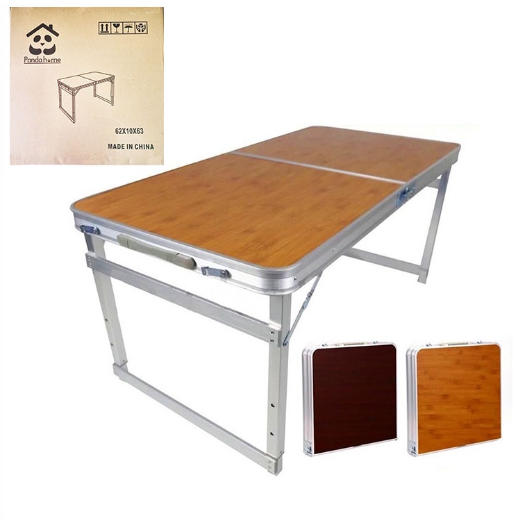 Panda Home Meja Lipat Koper Meja Portable + Kursi Meja Lipat + 4 Kursi