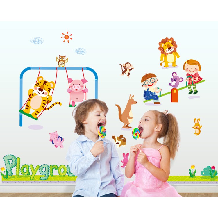 RELIZA WALL STICKER PLAYGROUD AYUNAN ANAK HEWAN AY892 STIKER DINDING