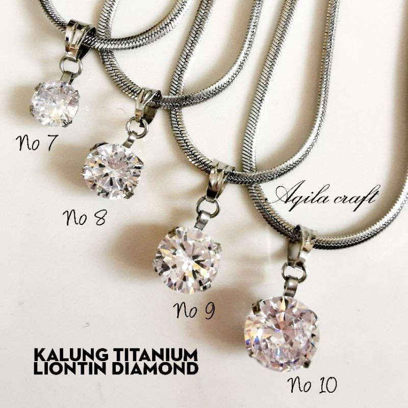 KALUNG TITANIUM LIONTIN DIAMOND NO.10 dan 8