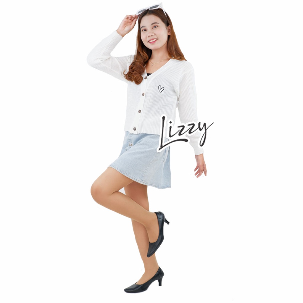 Lizzy - WILLY CROP BUTTON CARDIGAN BORDIR