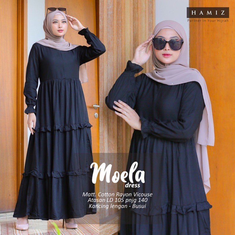 MOELA HOMEY DRES gamis polos rayon vicouste katun cotton original terbaru HAMIZ