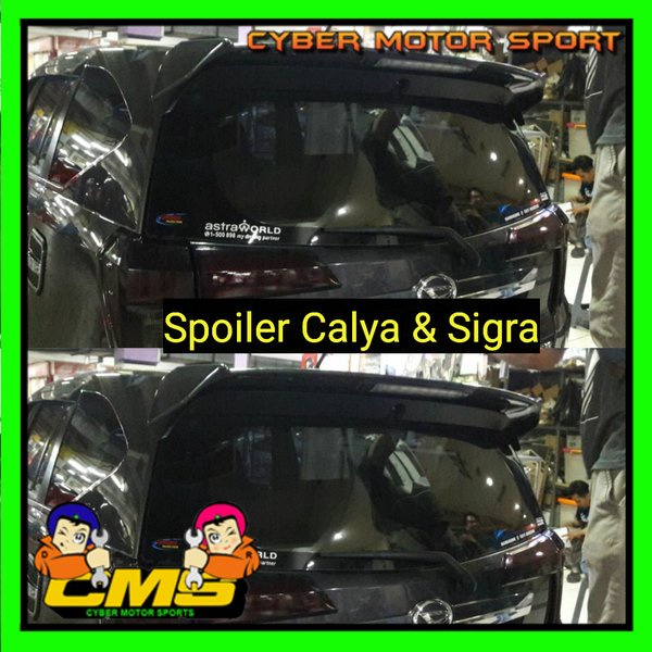 Spoiler Toyota Calya dengan lampu. Spoiler mobil calya bahan plastik.