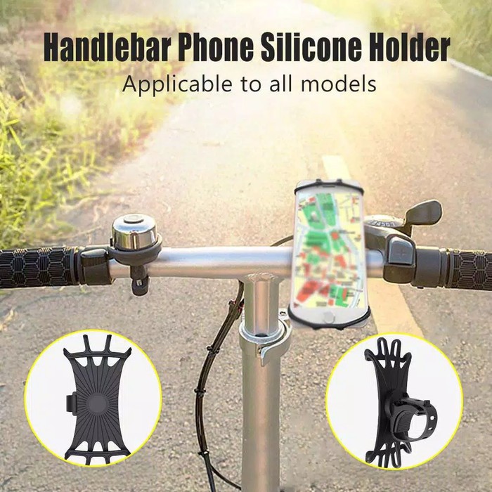 Universal Phone Holder Silicone Sepeda-Tempat HP disepeda