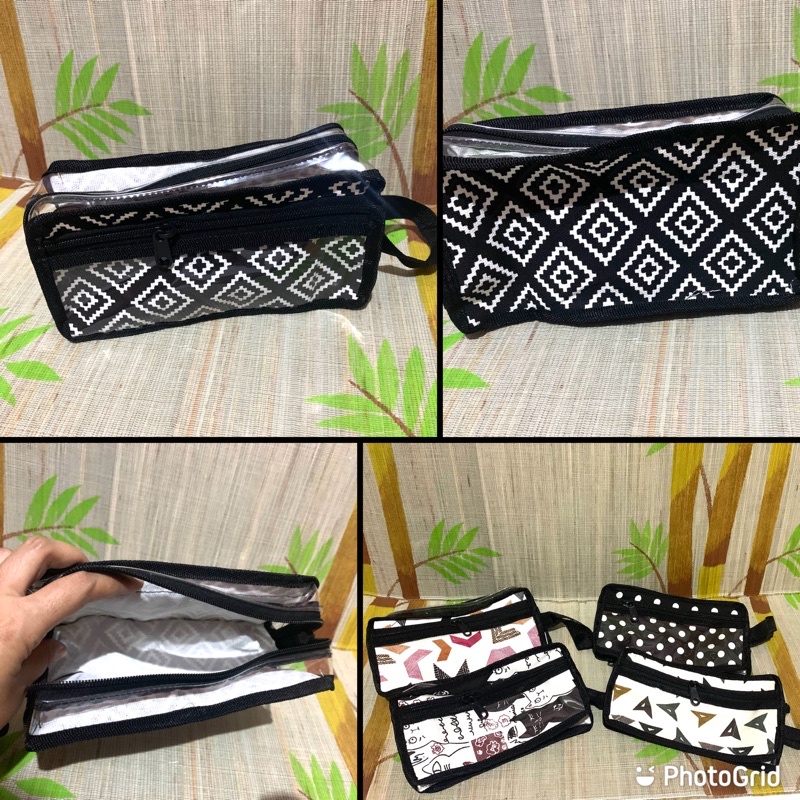 Pouch/organizer mika kombinasi kanvas 2rit (20x7x11cm)