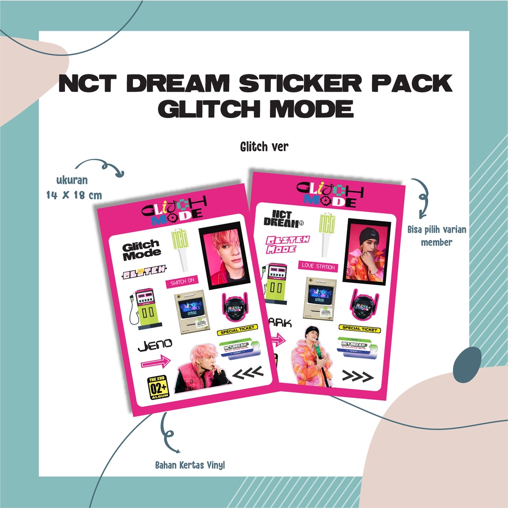 

NCT DREAM GLITCH MODE STICKER SET PACK GLITCH VER DECO DIY KPOP STIKER