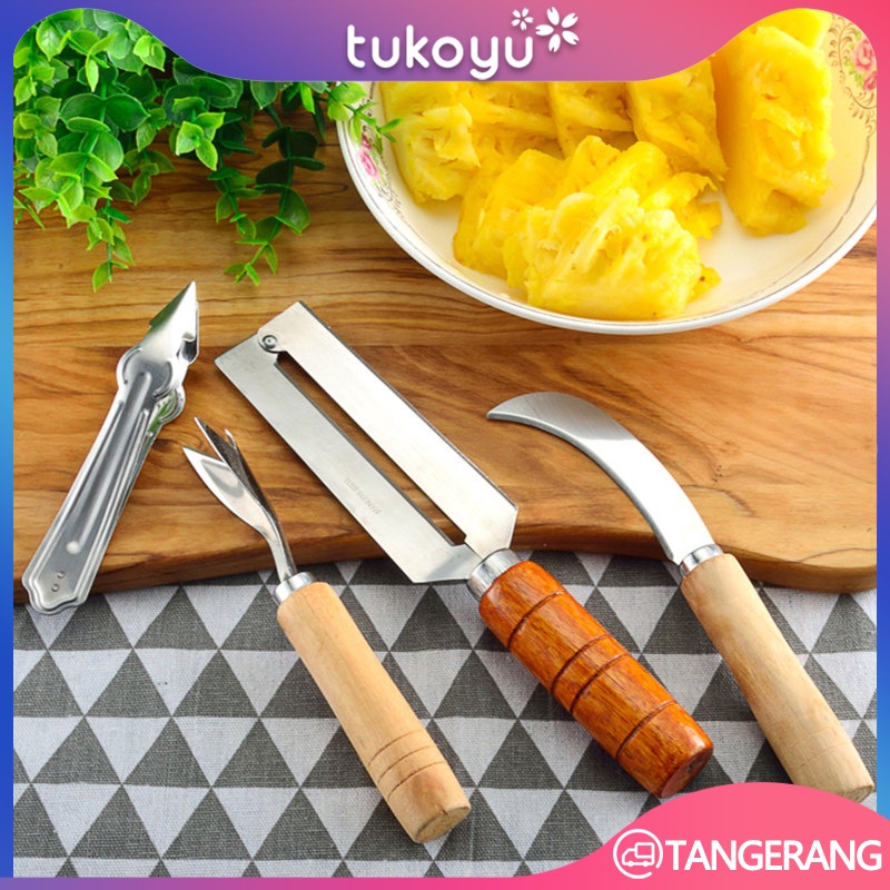 Pisau Pengupas Mata Nenas Set/Alat Pengupas Biji Nenas/Set Pisau Nanas
