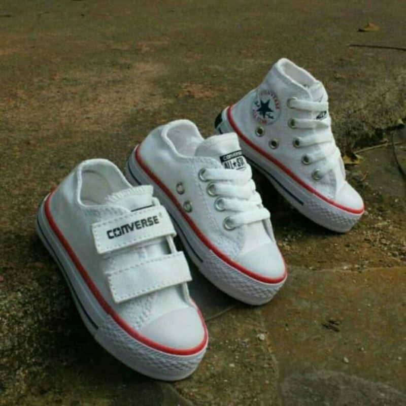 (KUALITAS PREMIUM) Sepatu Converse Anak Putih Francis Sepatu Anak Usia 1-10 Tahun Sepatu Sneakers Kasual Anti Licin Sepatu Anak Laki Laki Perempuan