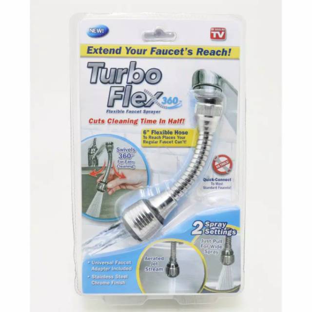 Turbo Flex 360 FLEXIBLE Faucet Sprayer / Keran Wastafel