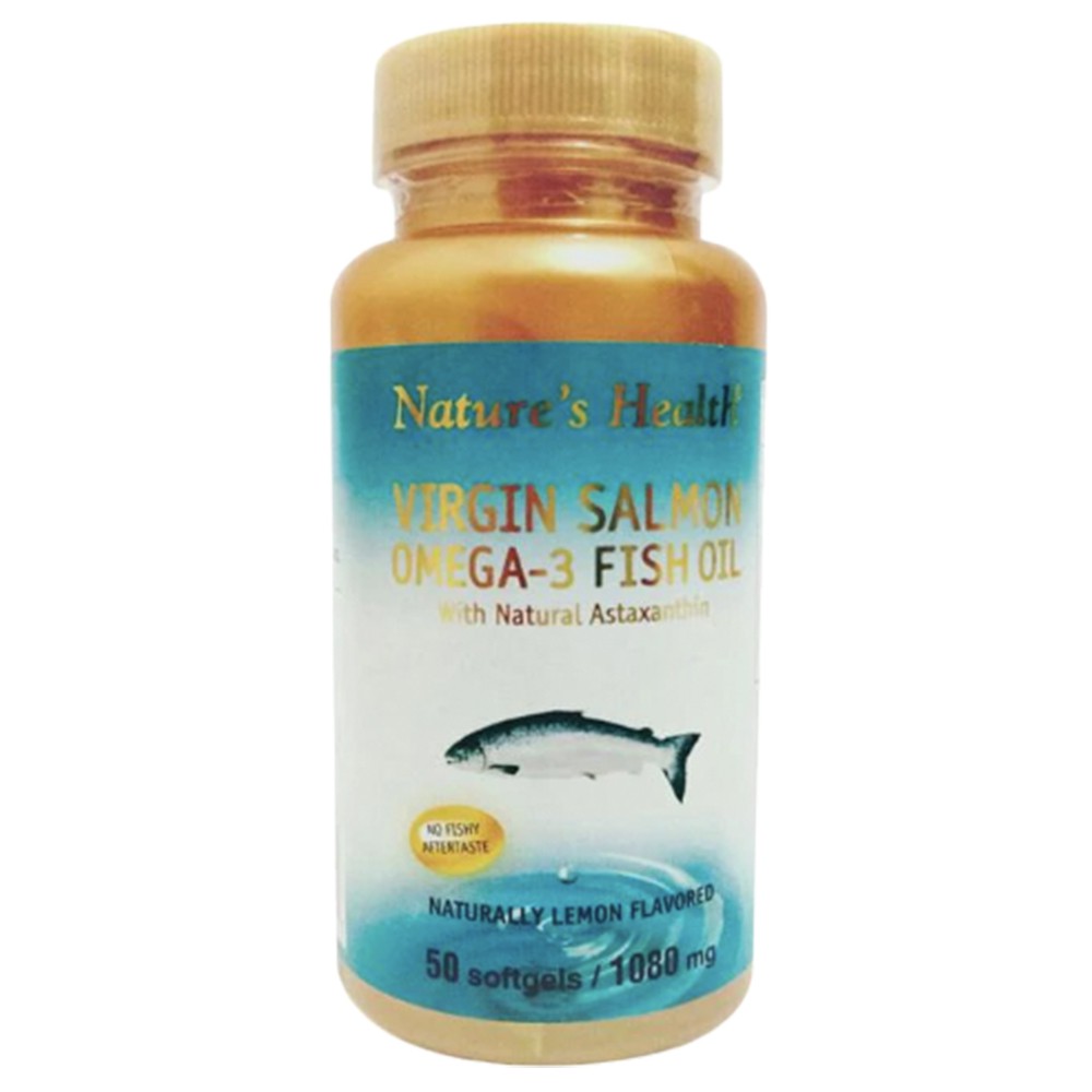 NATURE'S NATURES NATURE HEALTH VIRGIN SALMON OMEGA 3 FISH OIL DAYA INGAT PIKIR KONSENTRASI 50 KAPSUL