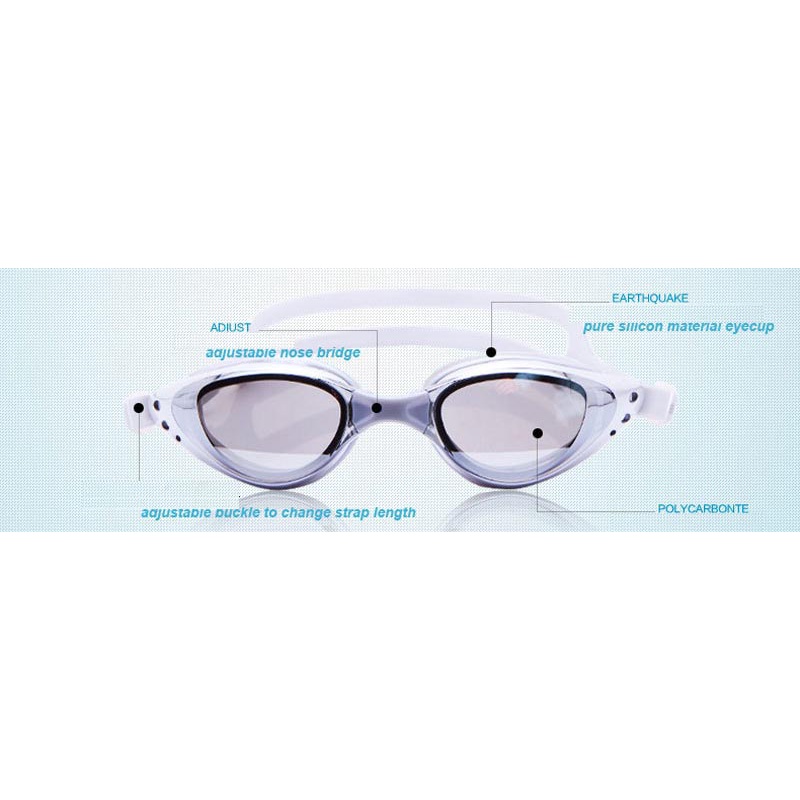 Kacamata Renang Coating Mirrored Anti Fog UV Protection Ruihe - RH6100