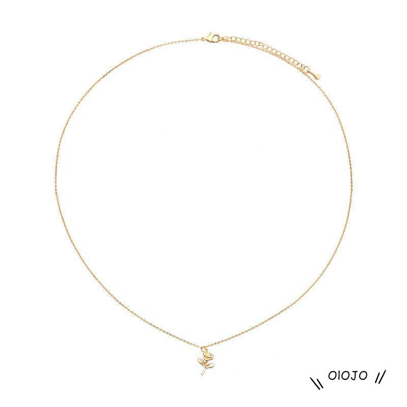 【COD】Kalung Rantai Dengan Liontin Wajah Mawar Warna Emas Untuk Wanita