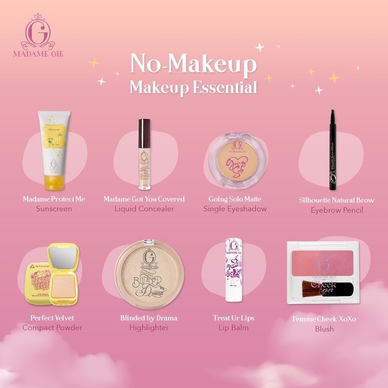 MADAME GIE Perfect Velvet SPF 30 PA++ Indonesia / Powder Bedak Primer BB Foundation Loose Lipstick Eyeshadow Blush On Eyeliner Eyebrow Mascara Lipstick Lip Matte Gloss Balm Kutek / Facial Wash Toner Essence Serum Sunscreen Cream Mask Masker / Lipill Paket