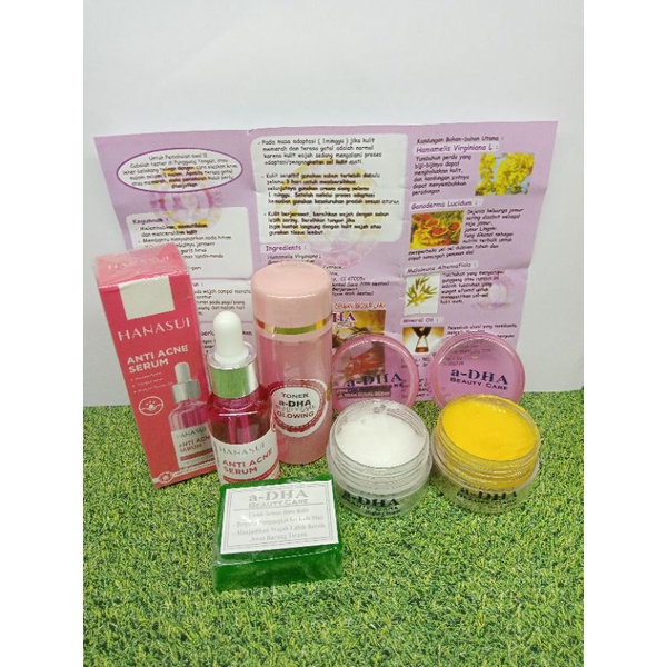 PAKET CREAM A-DHA PINK 5in1 LENGKAP ( Cream siang + Malam + Toner Serum + Sabun ) a-DHA