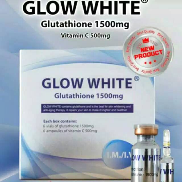 GLOW WHITE GLUTATHIONE 1500 MG 1 VIAL GLUTATHIONE +1 AMPOULE VIT C