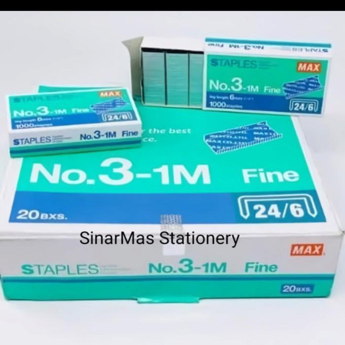 Staples | Staples Max No 3 -1M 24 / 6 / Isi Stapler Max No 3 Asli 100 % Japan Murah Baru