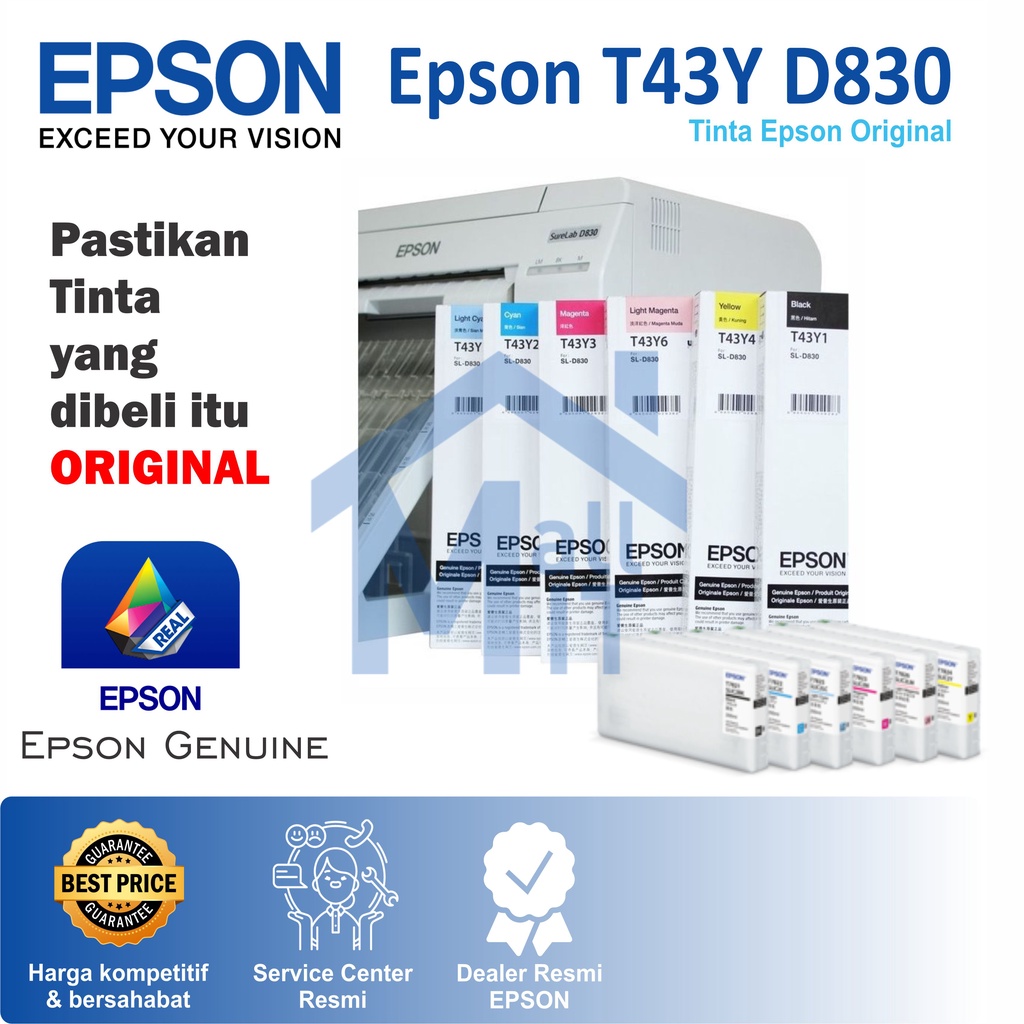 TINTA CATRIDGE EPSON SL D830 T43Y T43Y1 T43Y2 T43Y3 T43Y4 T43Y5 T43Y6