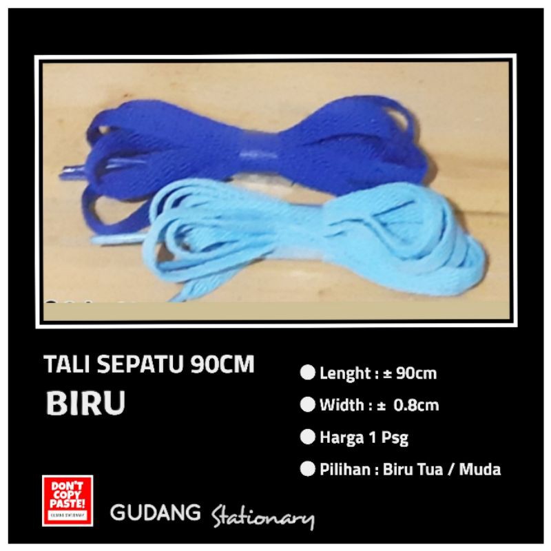 Tali Sepatu Gepeng 90 Cm Biru