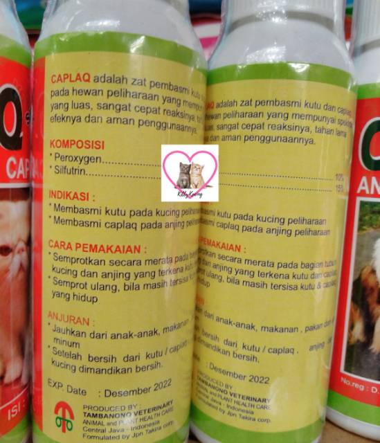 CAPLAQ Spray Obat Kutu Dan Caplaq Kucing Anjing