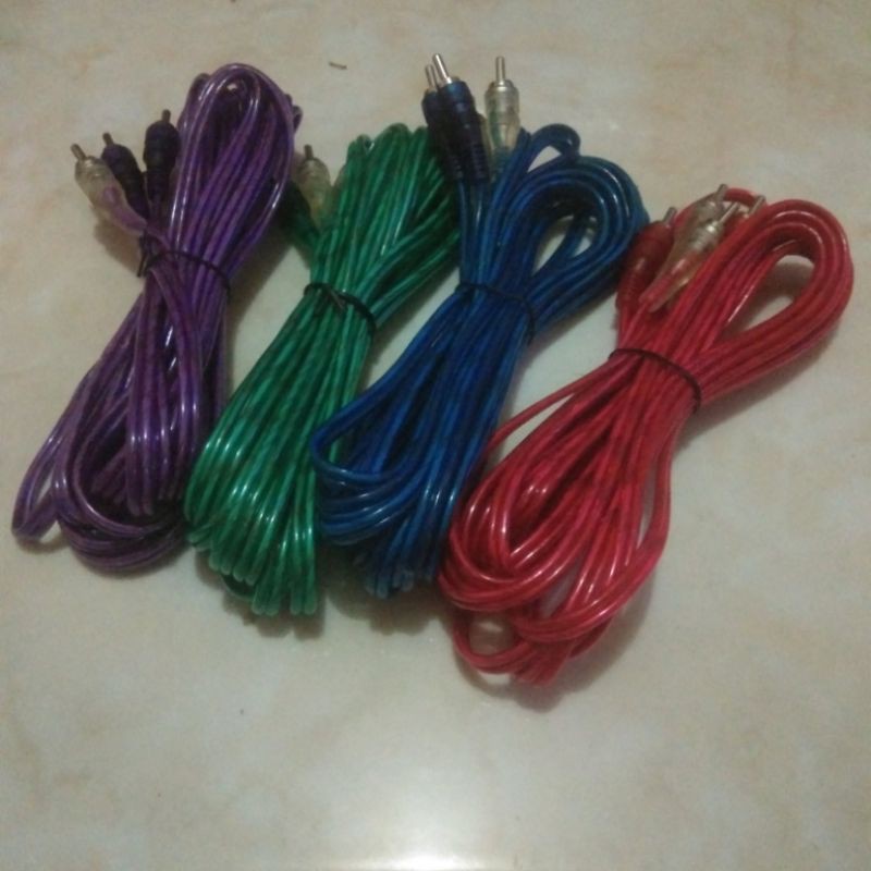 Kabel Audio mobil RCA 2x2 Panjang 4,5 meter