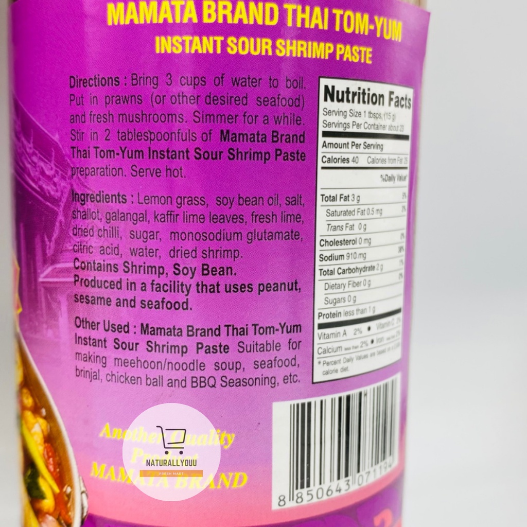 Mamata Brand Bumbu Tomyam Tomyum Tom yam Sauce 340gram