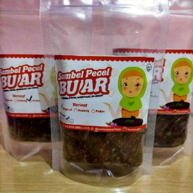 

Sambal Pecel Bu Ar netto 500 gram kemasan standing pouch