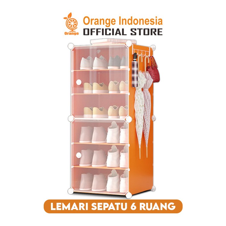 WHI Rak Sepatu 6 Susun Anti Debu Layer Rak Sepatu Plastik Tebal Shoes Rack Portable Serbaguna Kotak Sepatu Portab box sepatu rak sepatu